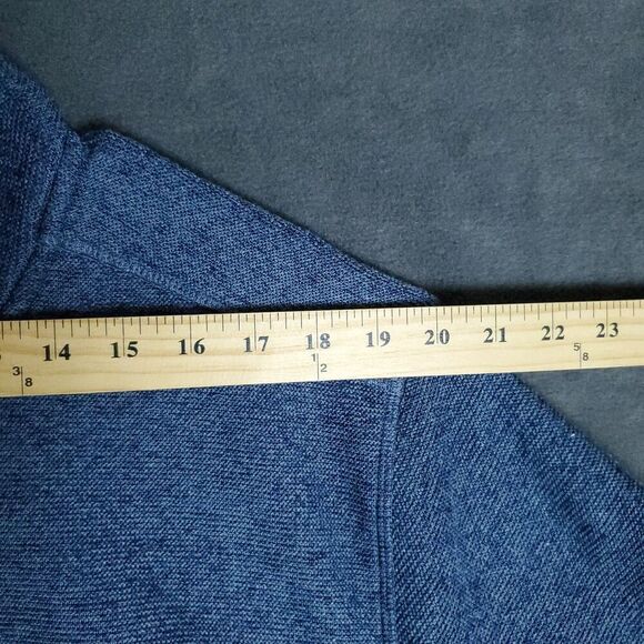 Eddie Bauer Sweater Men’s XL Knit Pullover 1/4 Snap Mock Neck Blue - Picture 8 of 11